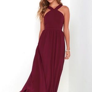 "Air of Romance" Burgundy Maxi Dress